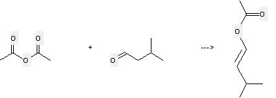 Isovaleraldehyde can react with acetic acid anhydride to get acetic acid-(3-methyl-but-1-enyl ester).